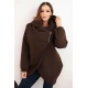 Moteriškas tamsiai rudas džemperis pašiltintas su gobtuvu Jonit Džemperiai su gobtuvu