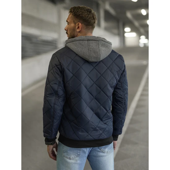 Akcija Tamsiai mėlyna vyriška striukė su gobtuvu Lator JS/8M986/215