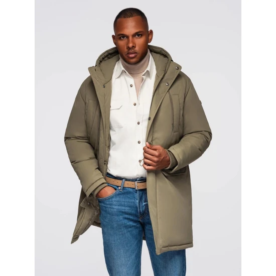 Vyriška ilga chaki spalvos striukė Fend Vyriškos Striukės ir Paltai