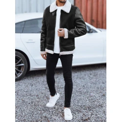 Vyriška juoda odinė striukė Mito