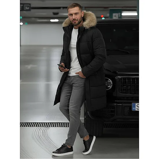 Vyriška juodos spalvos žieminė striukė Fred JS/25M9803/392