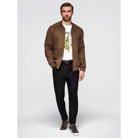 Vyriška ruda dirbtinės odos striukė Vilin Odinės striukės