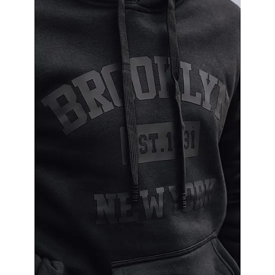 Vyriškas juodas džemperis Brooklyn Džemperiai su užrašais