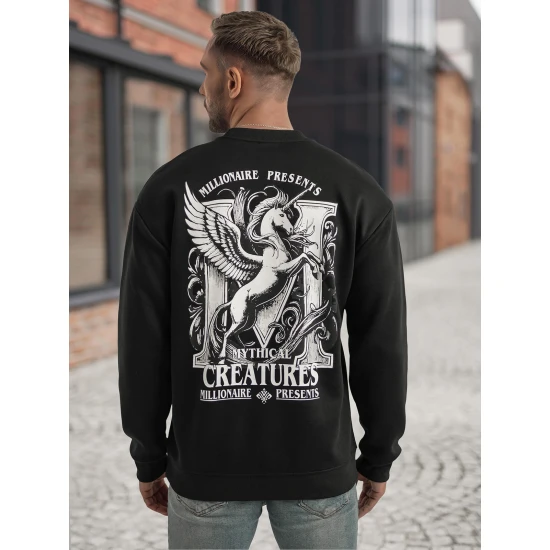 Vyriškas juodas džemperis be gobtuvu Mafia Džemperiai su užrašais