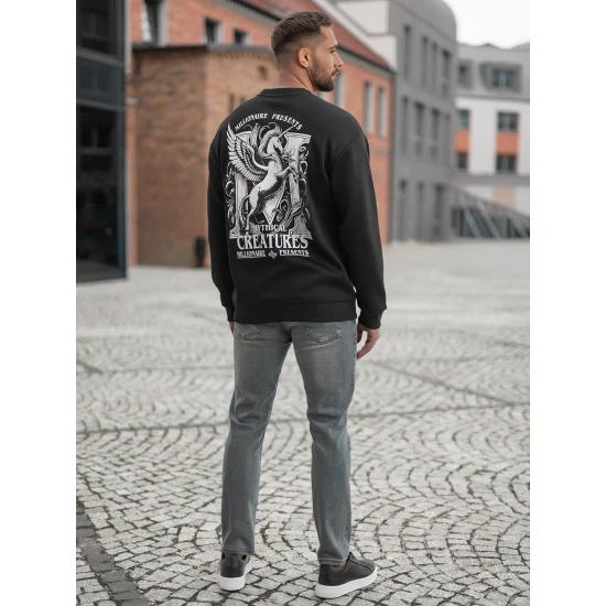 Vyriškas juodas džemperis be gobtuvu Mafia Džemperiai su užrašais