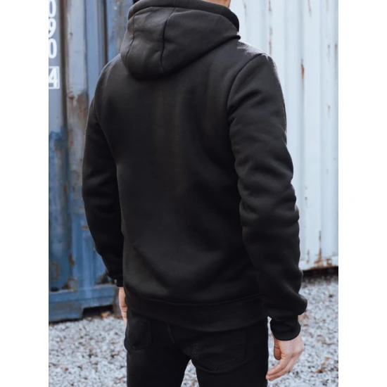 Vyriškas juodas džemperis su gobtuvu Shelby Džemperiai su užrašais