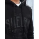Vyriškas juodas džemperis su gobtuvu Shelby Džemperiai su užrašais