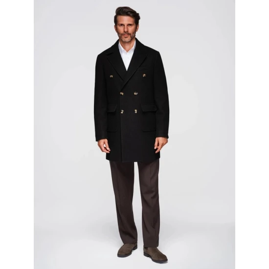 Vyriškas juodas paltas Elegant Paltai