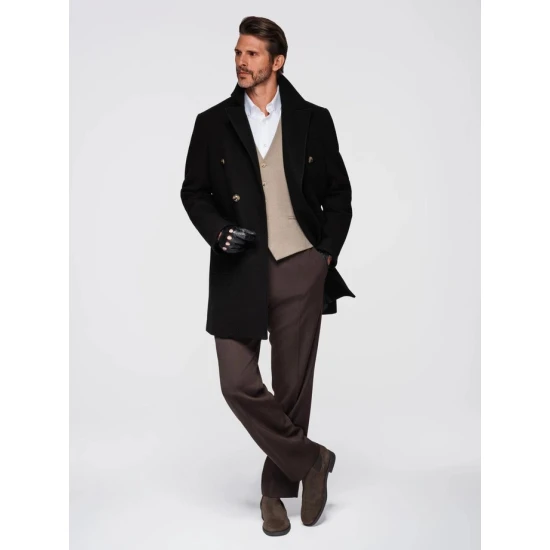 Vyriškas juodas paltas Elegant Paltai
