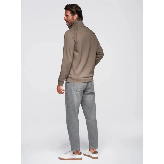 Vyriškas rudas megztinis Exim Megztiniai aukštu kaklu