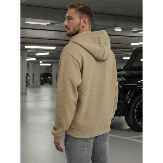 Vyriškas rusvas džemperis su gobtuvu Sport Džemperiai su gobtuvu