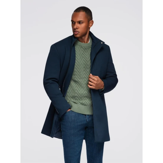 Vyriškas tamsiai mėlynas paltas Alpi Paltai