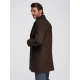Vyriškas tamsiai rudas paltas Elegant Striukės