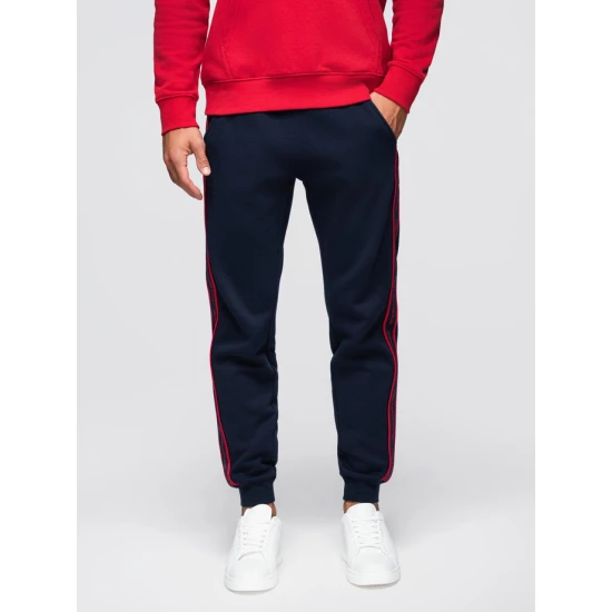 Vyriškos tamsiai mėlynos spalvos laisvalaikio kelnės Performance Laisvalaikio kelnės