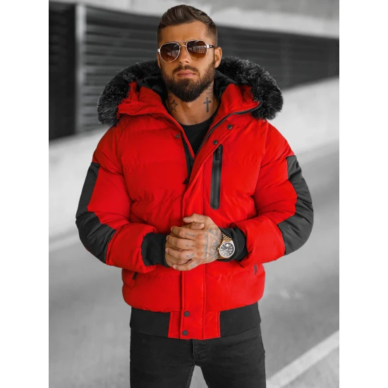 Žieminė raudona vyriška striukė Vitor O/M798Z