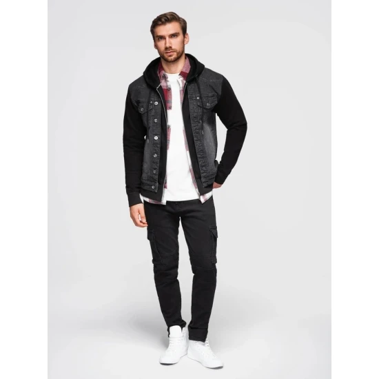 Vyriška juoda džinsinė striukė Ofen Rudeninės / Pavasarinės