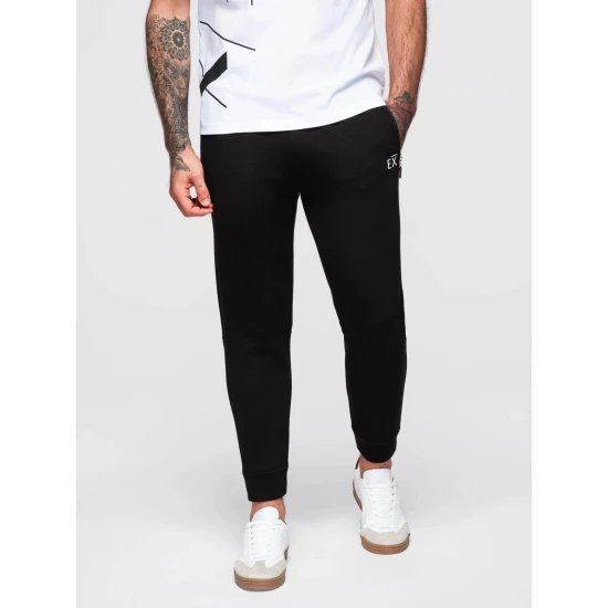 Vyriškos juodos spalvos laisvalaikio kelnės Imek Laisvalaikio kelnės
