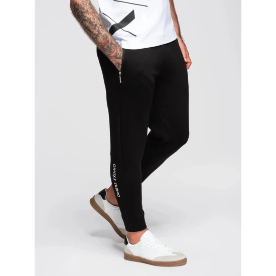 Vyriškos juodos spalvos laisvalaikio kelnės Imek Laisvalaikio kelnės