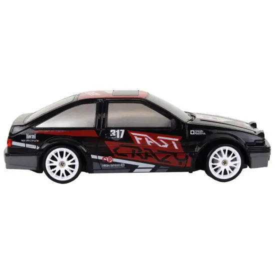 Nuotoliniu būdu valdomas sportinis automobilis R/C 1:24 Juodi keičiami ratai Radijo bangomis valdomi žaislai