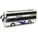 Baltas dviaukštis policijos autobusas Tarnybiniai automobiliai