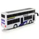 Baltas dviaukštis policijos autobusas Tarnybiniai automobiliai