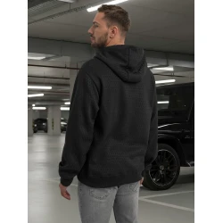 Vyriškas juodas džemperis su gobtuvu Carla