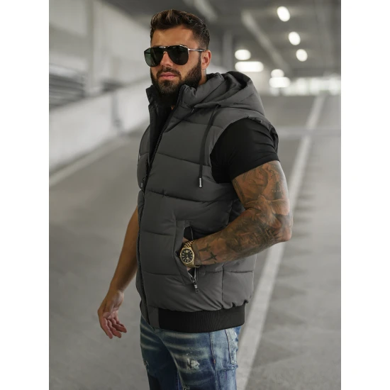 Vyriška tamsiai pilka liemenė Corles Liemenės