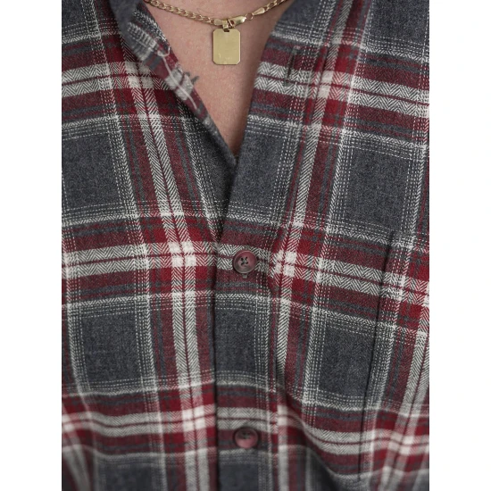 Vyriški bordo-pilki languoti marškiniai Marino Marškiniai