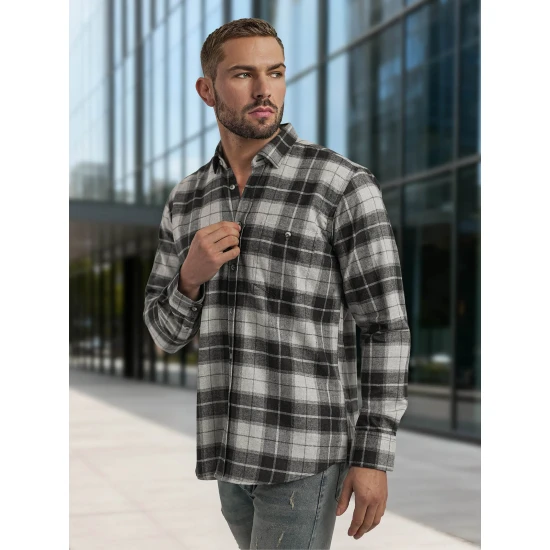 Vyriški pilki languoti marškiniai Marino Marškiniai