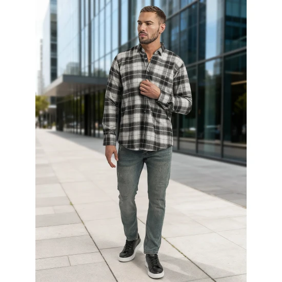 Vyriški pilki languoti marškiniai Marino Marškiniai