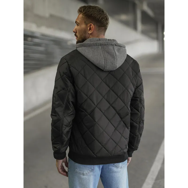 Juoda vyriška striukė su gobtuvu Lator JS/8M986/392