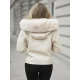 Moteriška balta striukė su kailiu Nikol