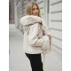 Moteriška balta striukė su kailiu Nikol