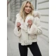 Moteriška balta striukė su kailiu Nikol