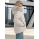 Moteriška šviesiai pilka žieminė striukė su gobtuvu Levi Moteriškos striukės