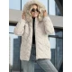 Moteriška šviesiai pilka žieminė striukė su gobtuvu Levi Moteriškos striukės