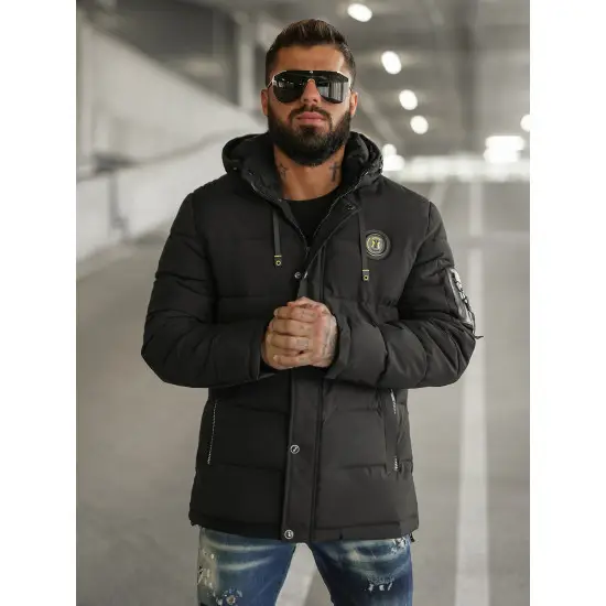 Vyriška juoda žieminė striukė Lorenco JS/57M7503/392