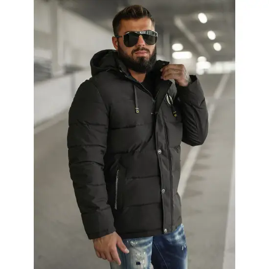 Vyriška juoda žieminė striukė Lorenco JS/57M7503/392