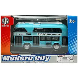 Dviaukštis miesto autobusas su įtempimo pavara
