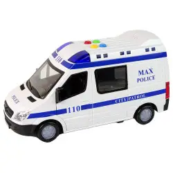 Baltas policijos automobilis su garso ir šviesių efektu