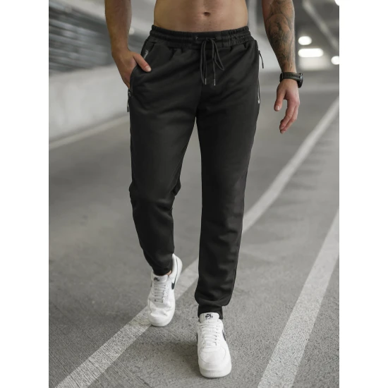 Vyriškos juodos kelnės Run Laisvalaikio kelnės