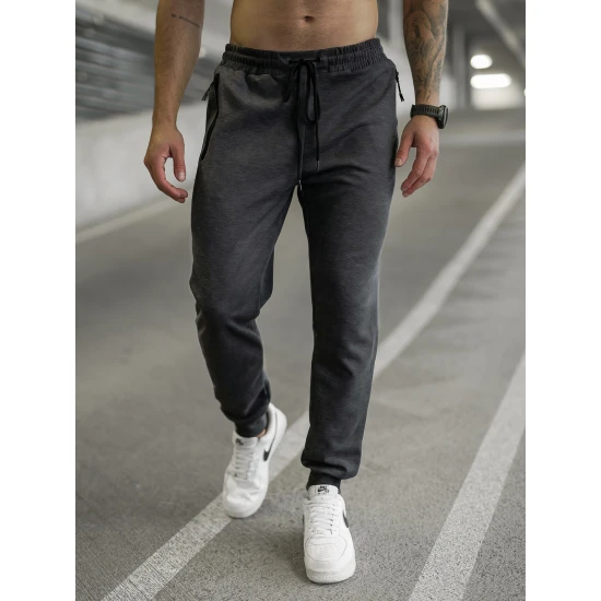 Vyriškos tamsiai pilkos kelnės Run Kelnės