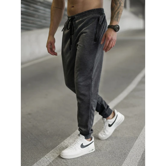 Vyriškos tamsiai pilkos kelnės Run Kelnės