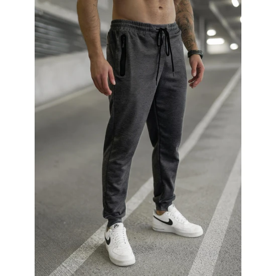 Vyriškos tamsiai pilkos kelnės Run Kelnės