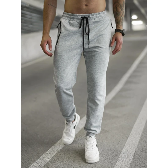 Vyriškos šviesiai pilkos kelnės Run Laisvalaikio kelnės