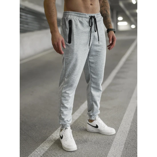 Vyriškos šviesiai pilkos kelnės Run Laisvalaikio kelnės