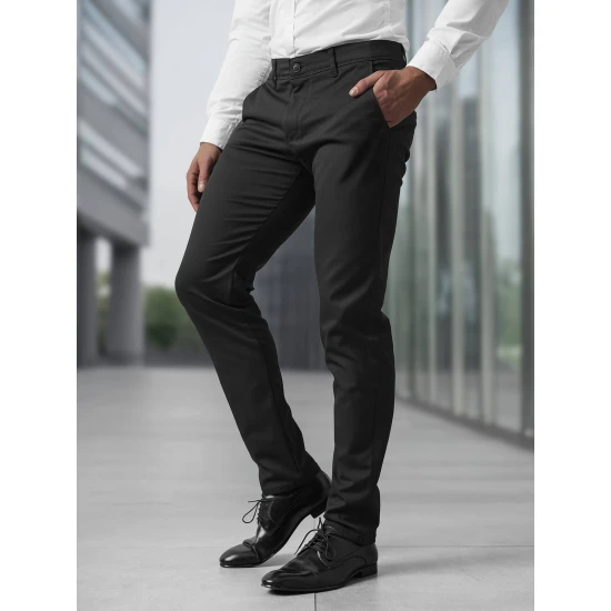 Vyriškos juodos chino kelnės Reno