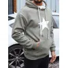 Vyriškas pilkas džemperis su gobtuvu Star Džemperiai su gobtuvu