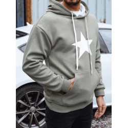 Vyriškas pilkas džemperis su gobtuvu Star