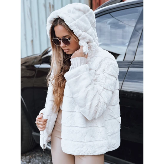 Moteriškas rusvas kailinis švarkas Santa Moteriškos striukės